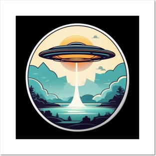 Flying Saucer UFO vintage style Posters and Art